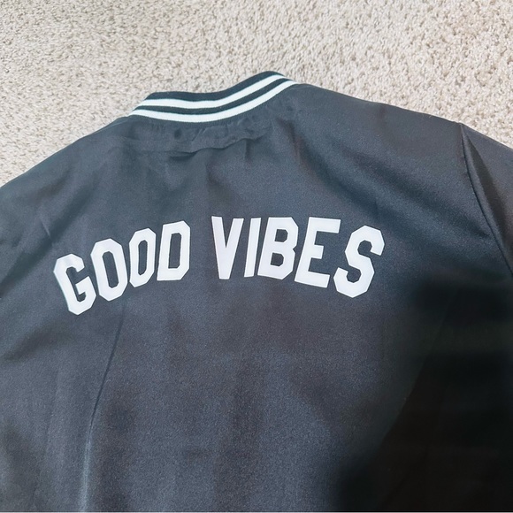 Sub_Urban RIOT Black Good Vibes Varsity Bomber Jacket Size Medium - Picture 8 of 10